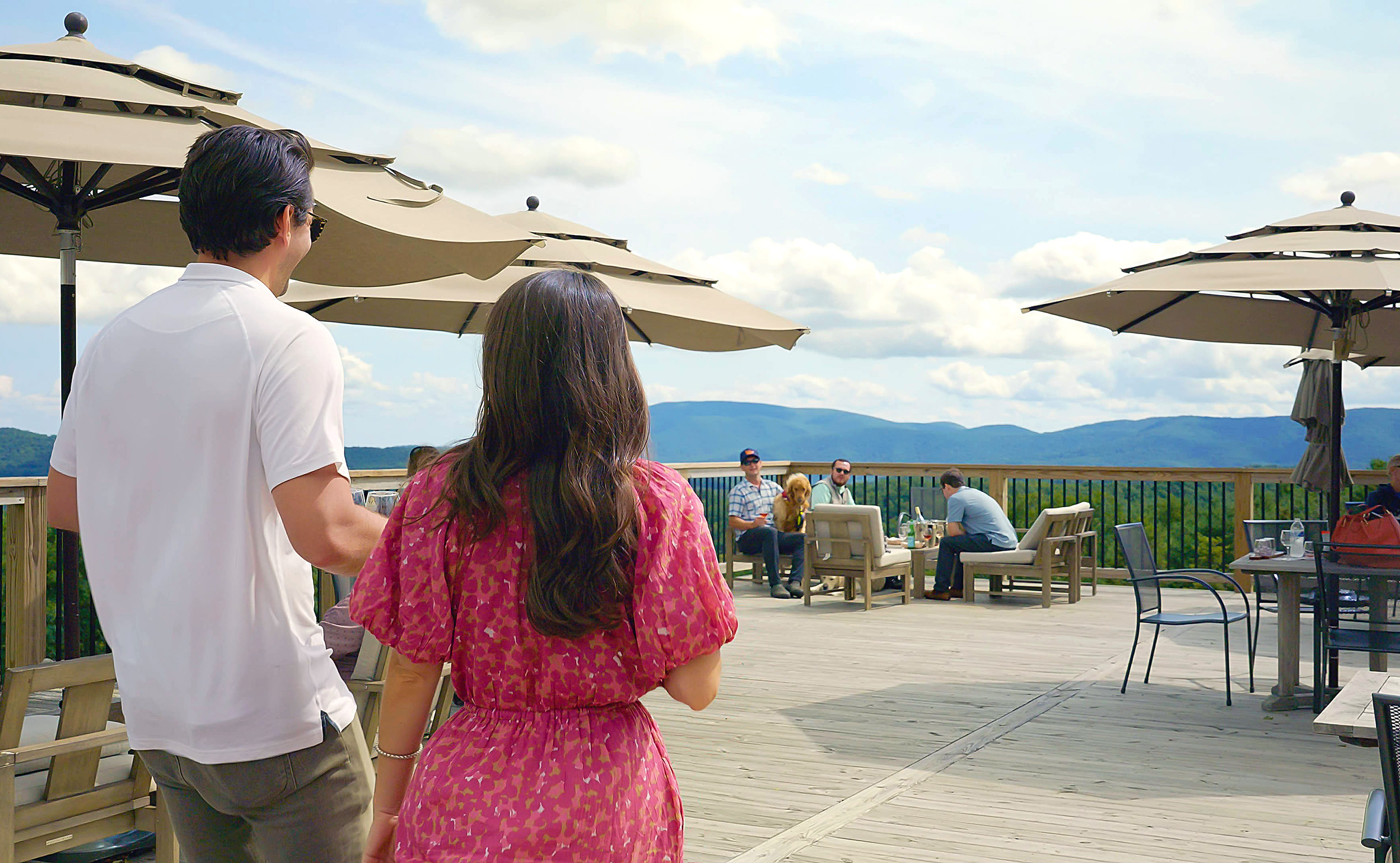 The deck and umbrellas